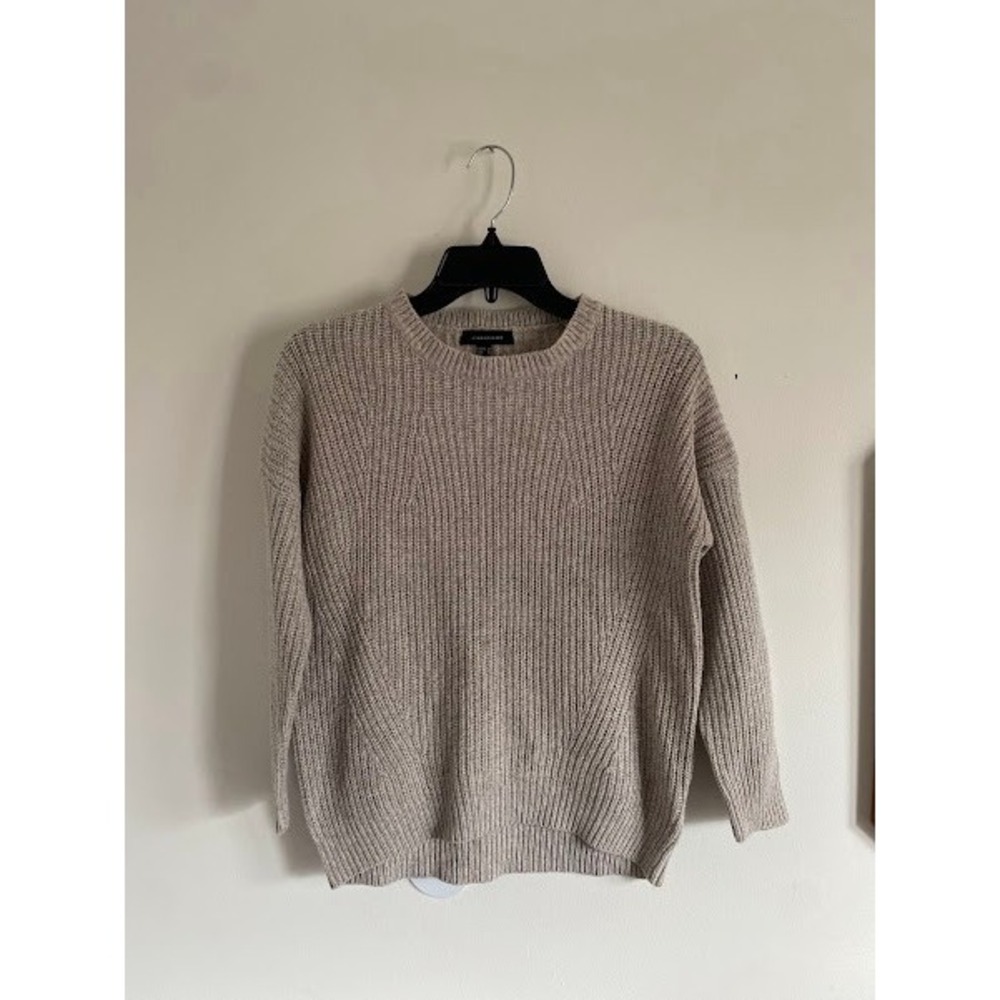 Atmosphere Womens Oatmeal Beige Chunky Ribbed‎ Knit Crewneck Sweater Size 6